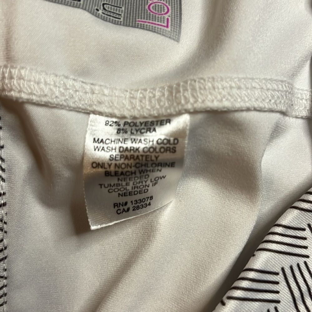 Lucky In Love Black and White Tennis Icon Ruche Skirt, size L - Picture 5 of 7